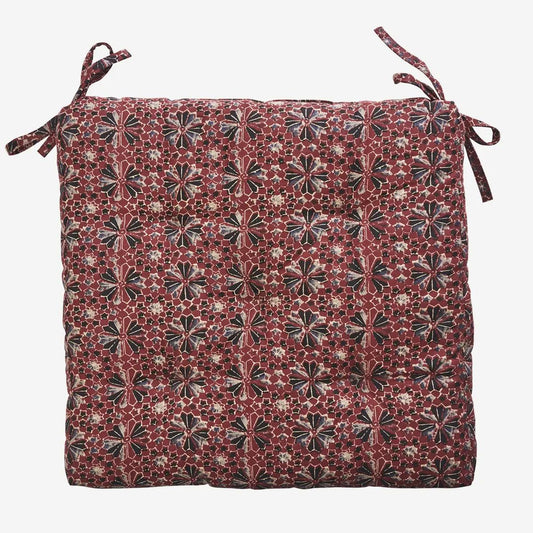 Madam stoltz printed cotton chair pad 2