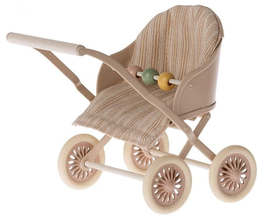 Maileg Stroller baby mouse rose