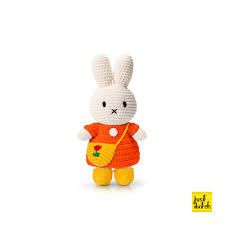 Nijntje / miffy handmade and her orange dress + tulip bag & shoes