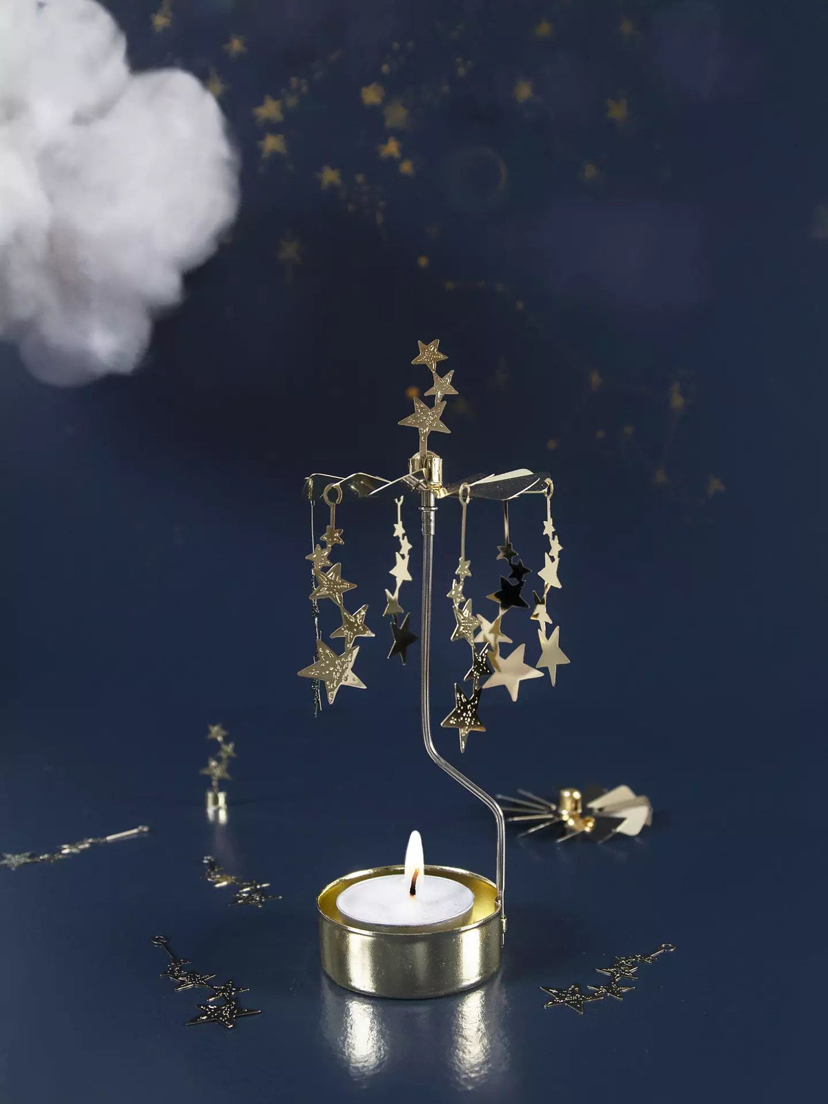 Pluto Theelicht spinner night sky gold