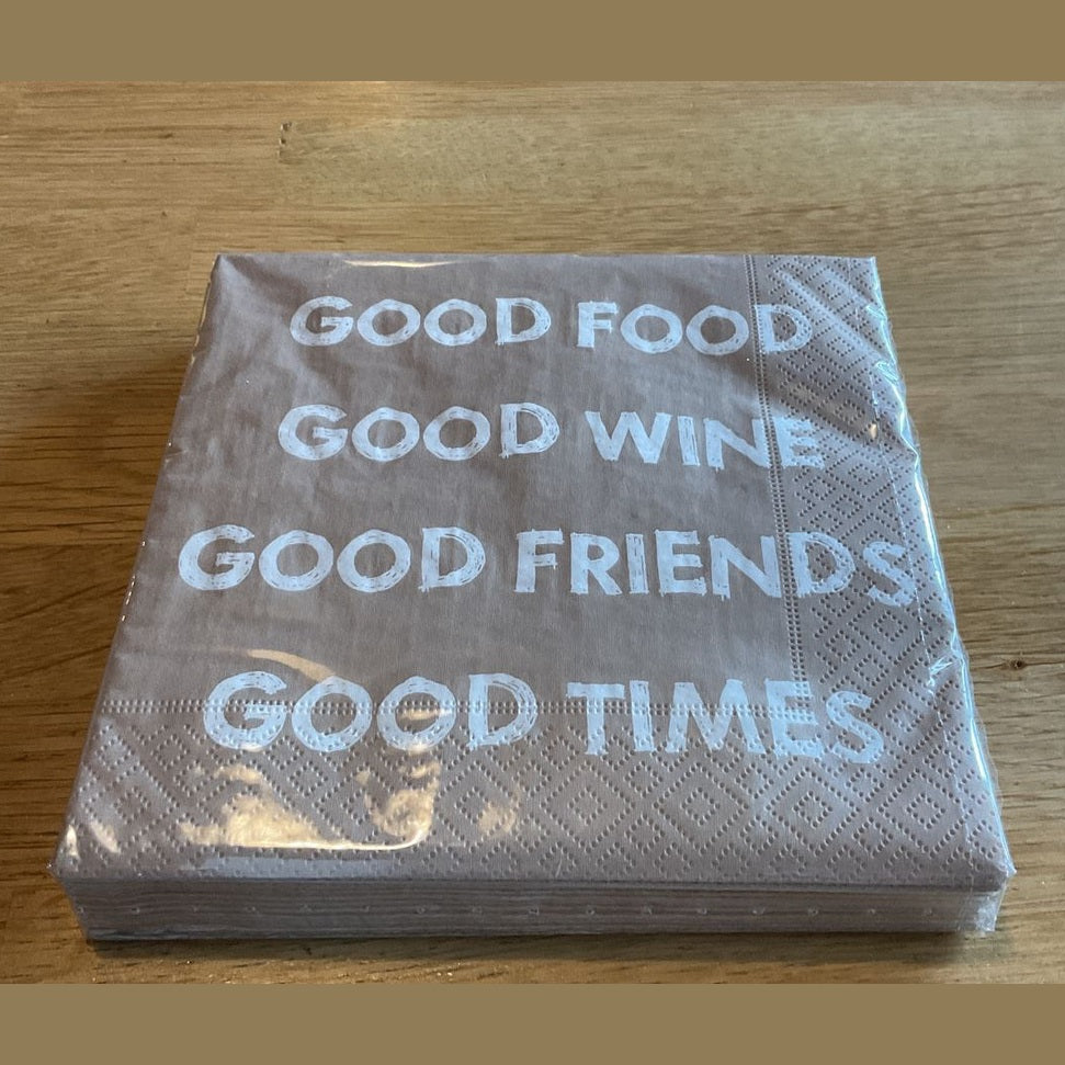Mijn Stijl servetten good food good wine good friends good times