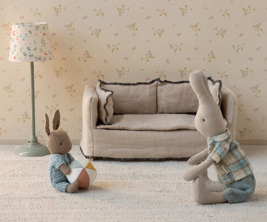 Maileg rabbit set micro brown blue