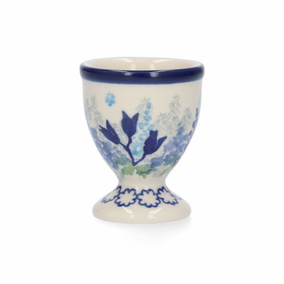 Bunzlau castle egg cup blue garden