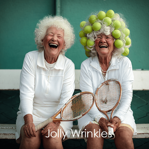 Jolly wrinkles wenskaart tennis