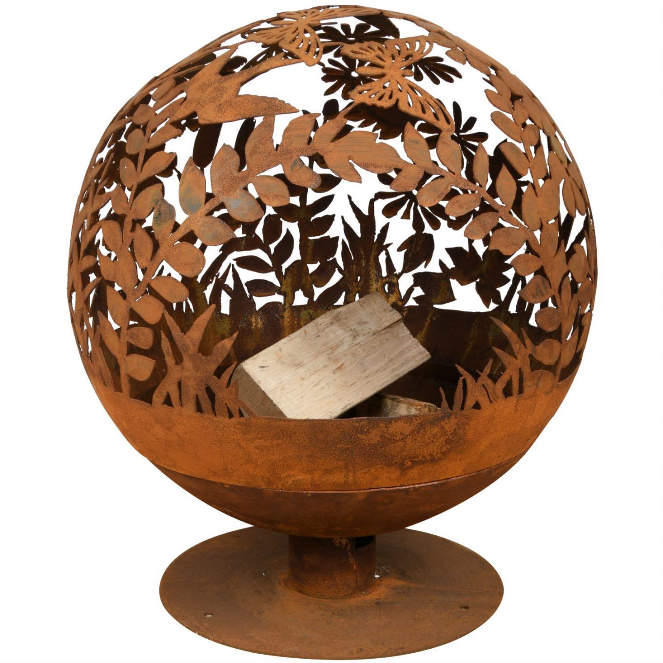 Esschert vuurbal lasercut bloemen