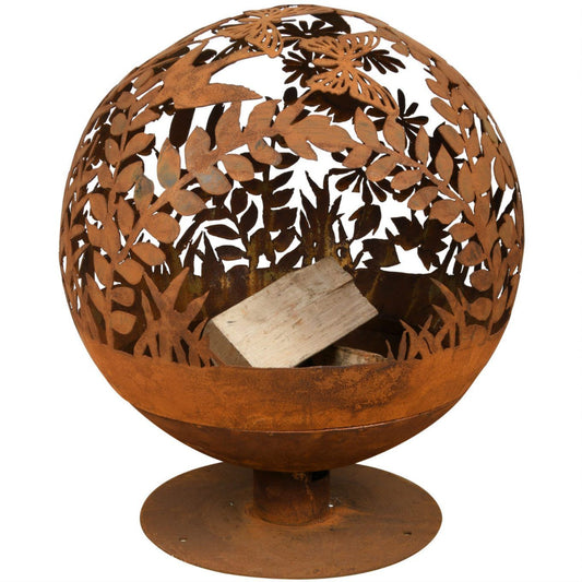Esschert vuurbal lasercut bloemen