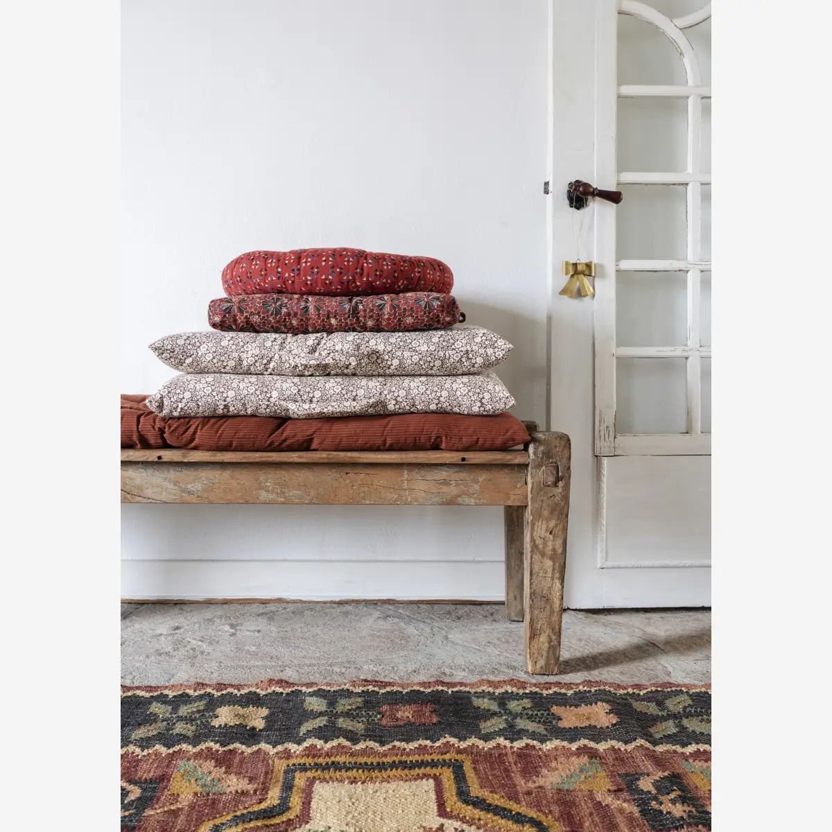 Madam stoltz printed cotton mattress maroon flower 60x100cm