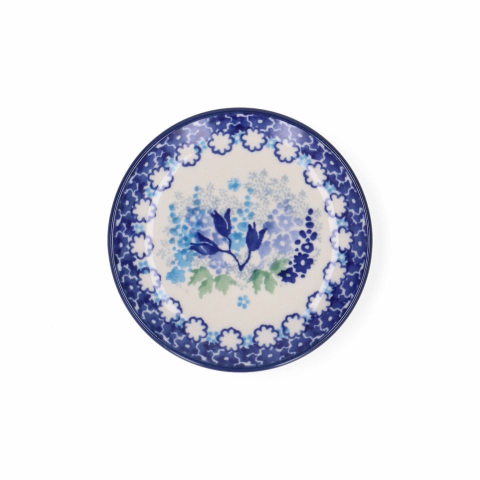 Teabag dish round blue garden