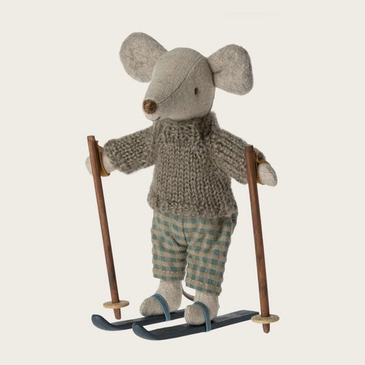 Maileg winter mouse with ski set big brother