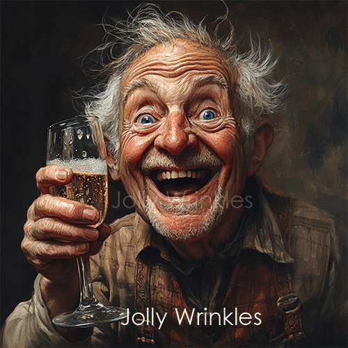 Jolly wrinkles wenskaart proost