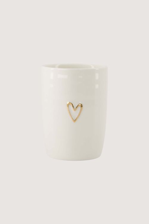 Zusss koffiemok open hartje wit/goud