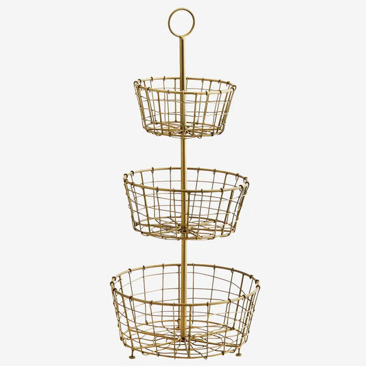 Madam Stoltz etagere baskets gold