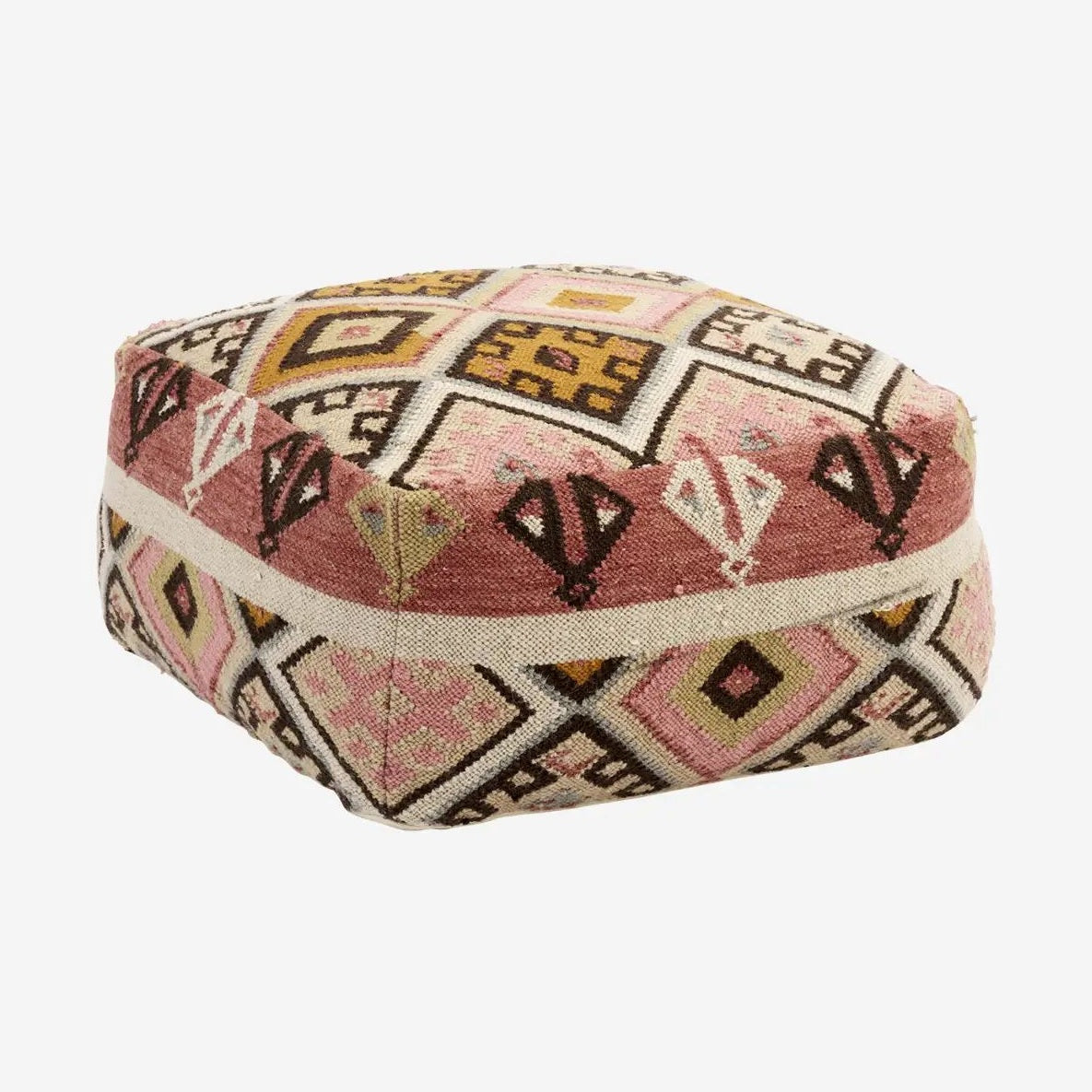 Madam stoltz handwoven pouf rasperry PRE ORDER EIND SEPTEMBER