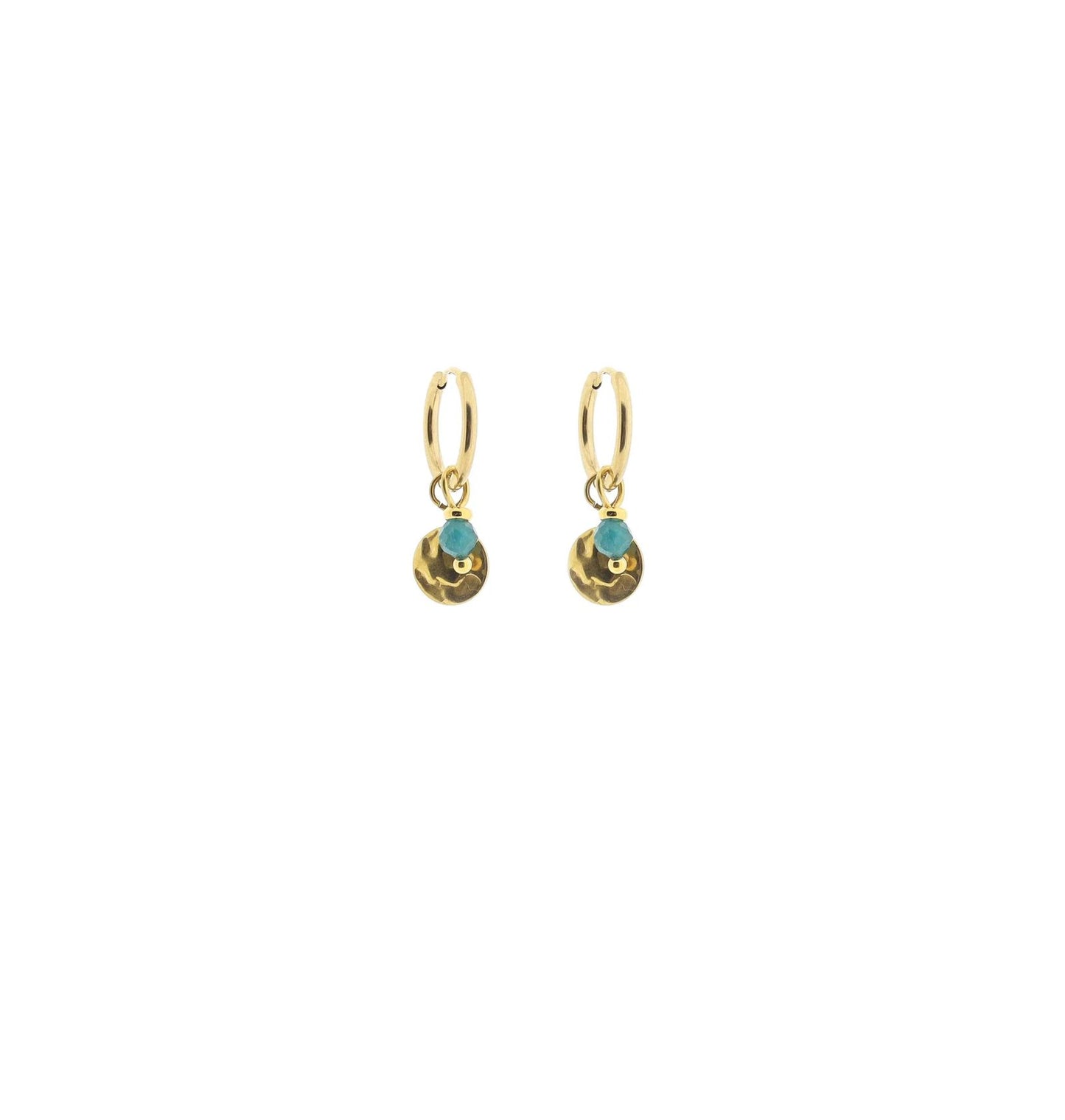 Solid gold earring little coin 4mm facet