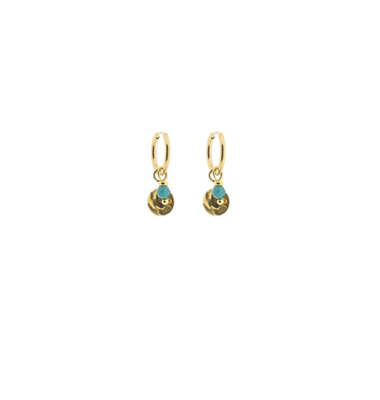 Solid gold earring little coin 4mm facet