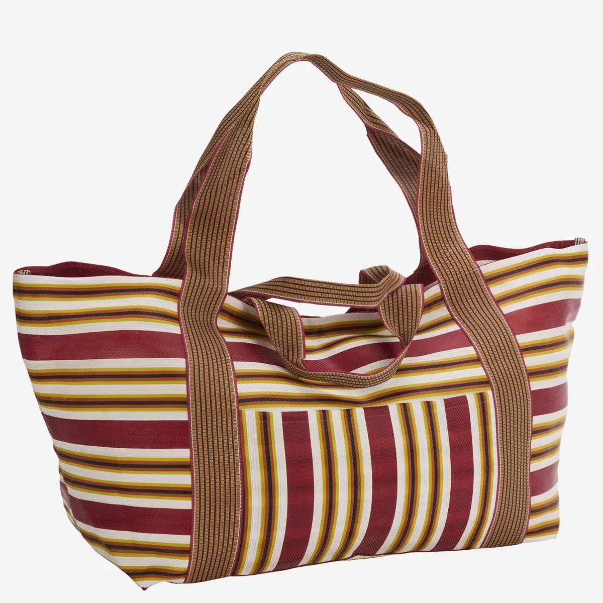 Madam Stoltz recycled pp bag Green purple blue yellow brown