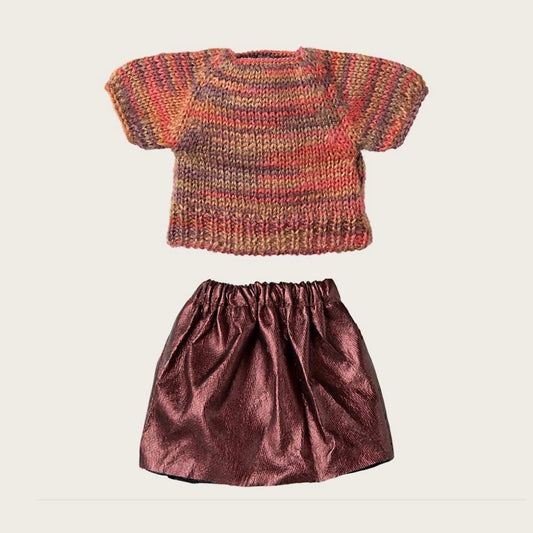 Maileg skirt and knitted blouse mum mouse