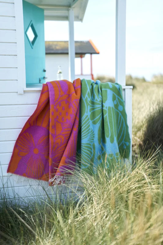 Klippan blomranka cerise/orange 100 lambswool