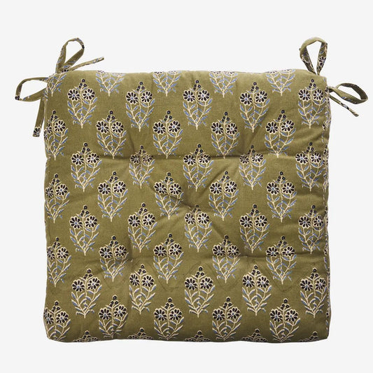 Madam stoltz printed cotton chair pad 3