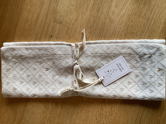 Zusss placemat hartjes wit/zand/goud