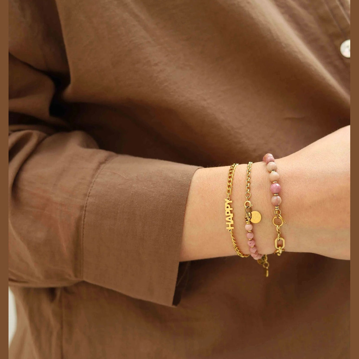 Solid gold base bracelet Lune