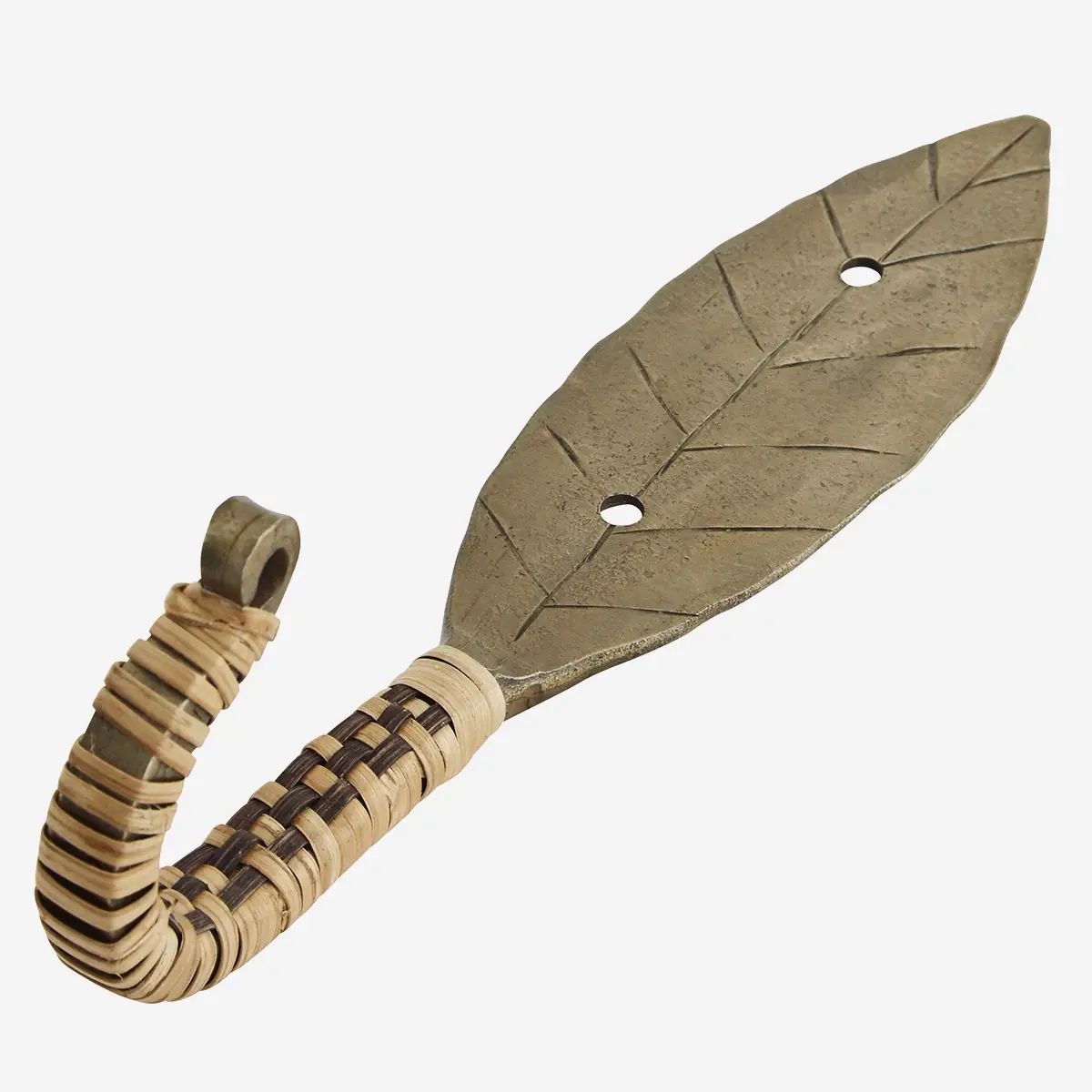Hand forget iron hook w/ cane gold