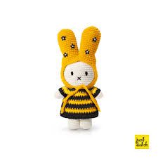 Nijntje / miffy handmade and her striped bee dress + flower head