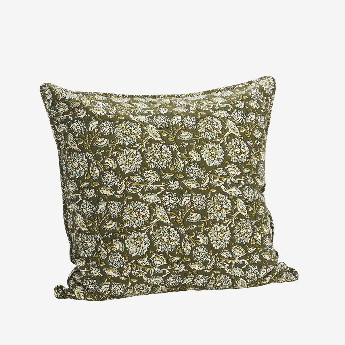 Madam stoltz printed cushion cover green flower 50x50