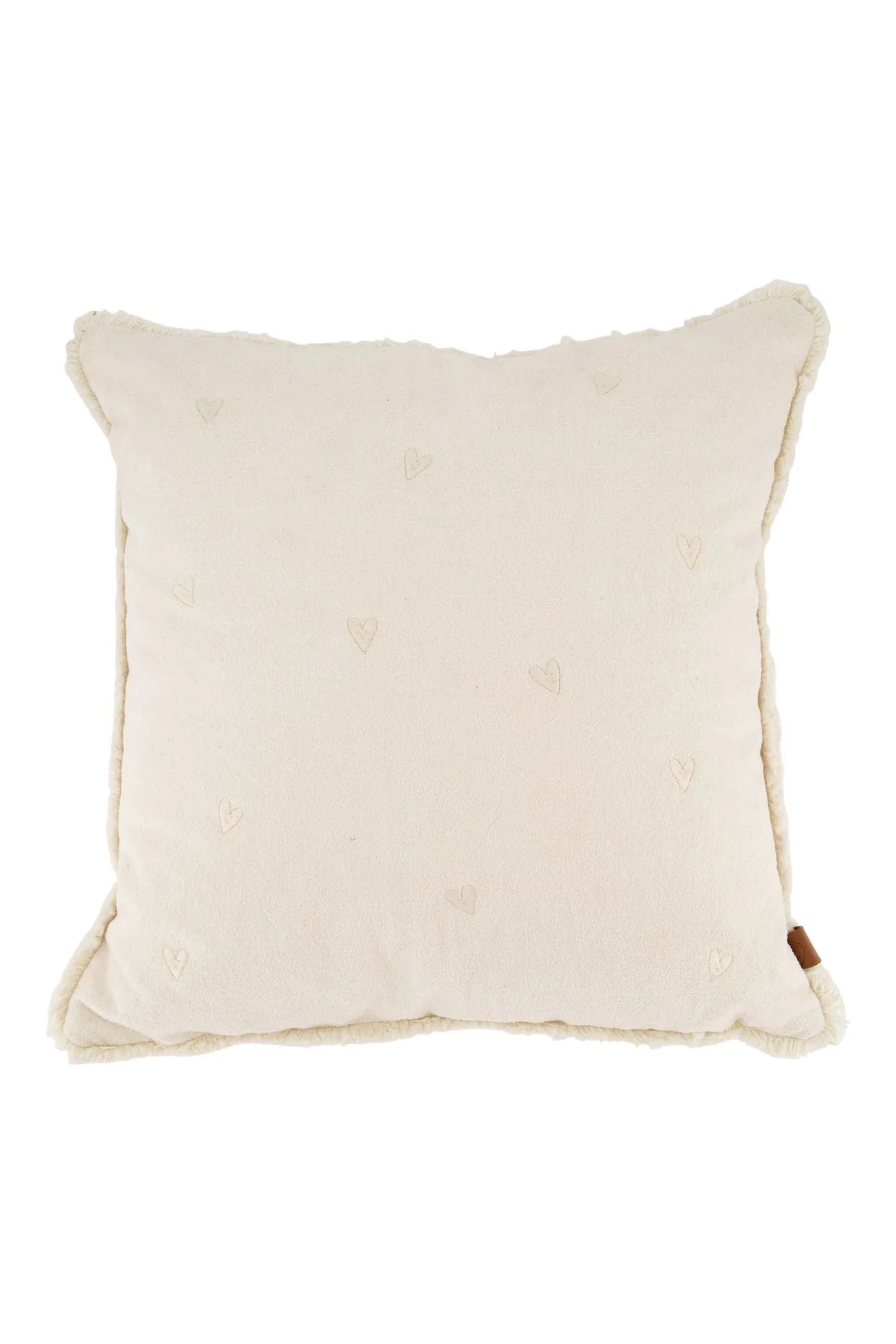Zusss kussen velvet hartjes 45x45cm of white
