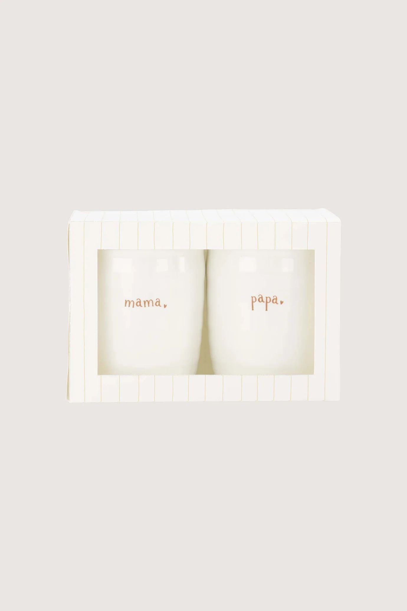 Zusss set van 2 mokken mama & papa white brown one size