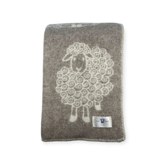 Sheep Plaid - 90% Wool / 10% Cotton beige white