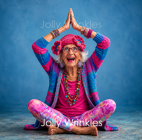 Jolly wrinkles wenskaart yoga