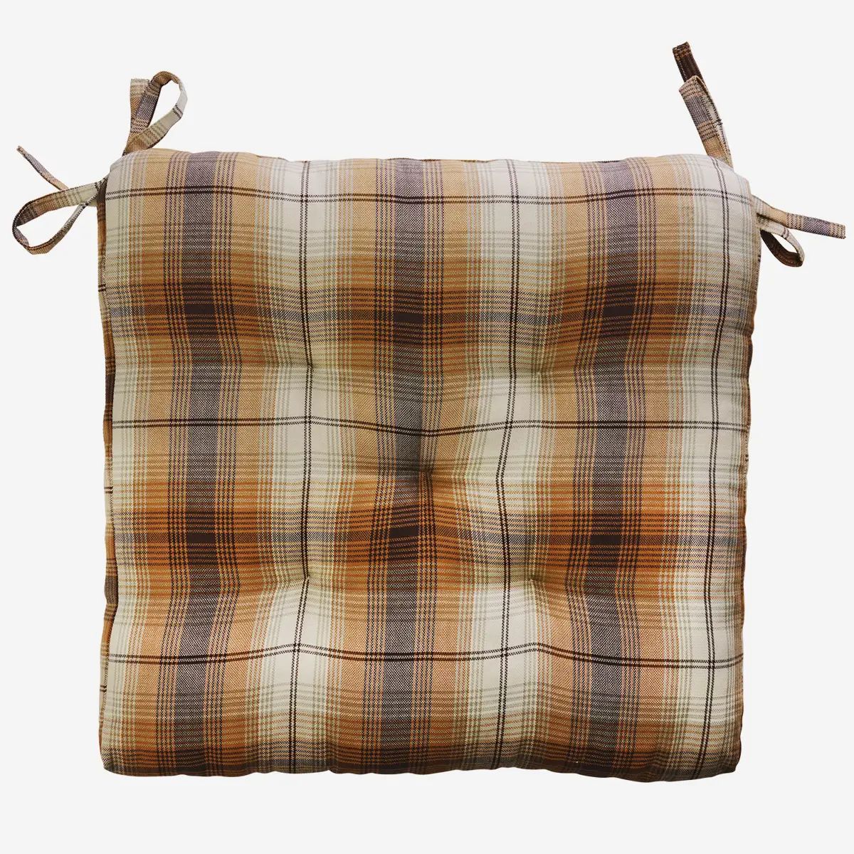 Madam stoltz checked cotton chairpad 1
