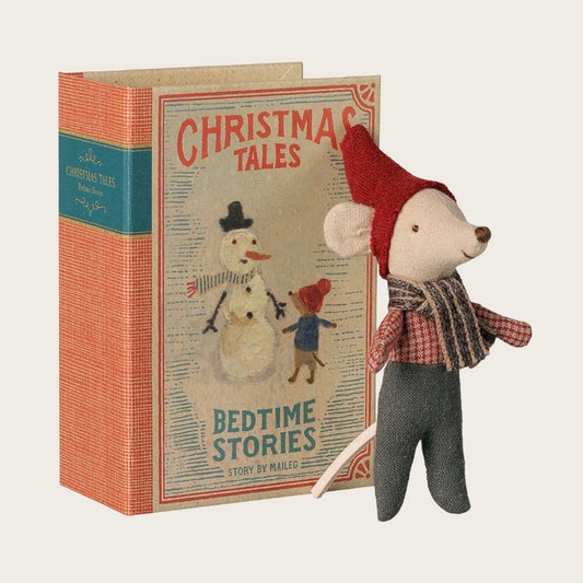 Maileg christmas mouse baby in book
