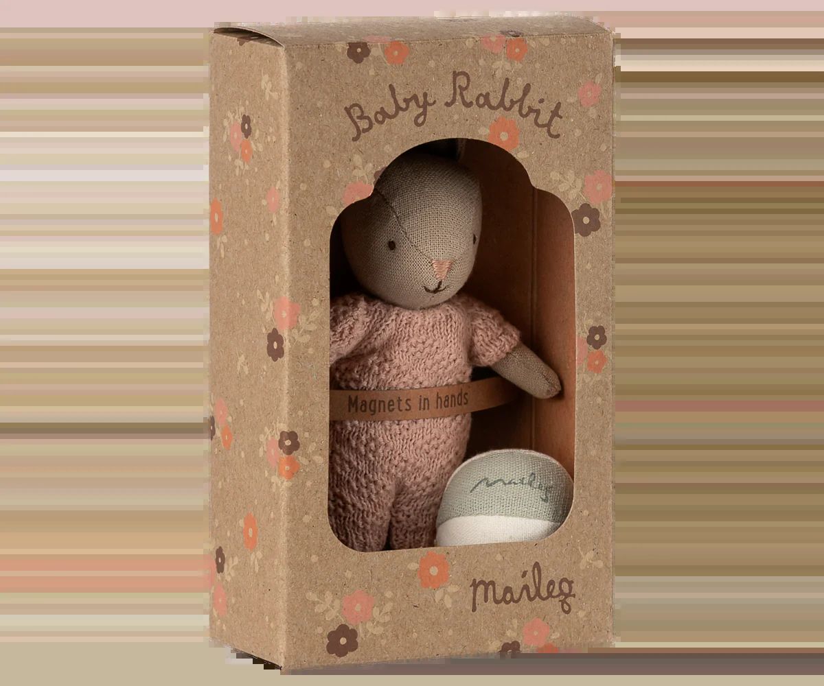 Maileg rabbit set micro sand rose