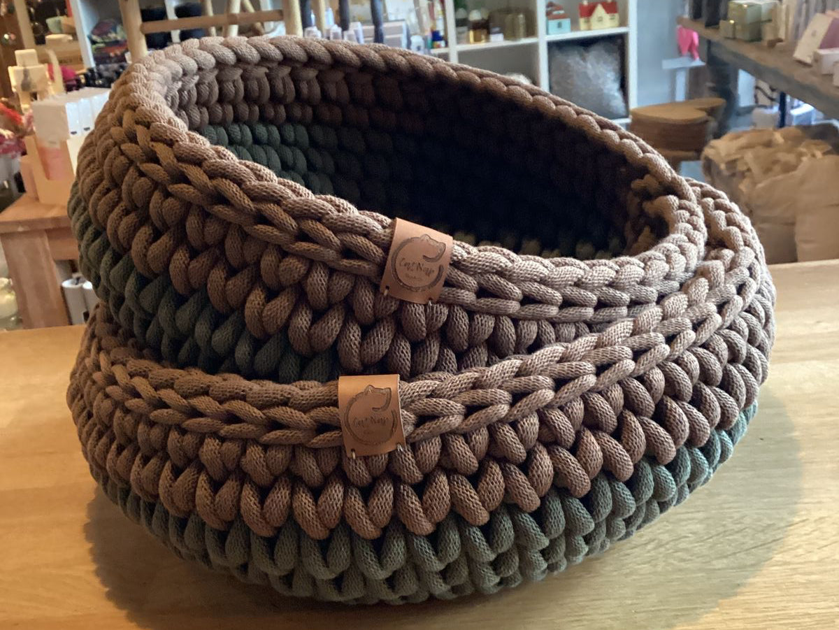 CatNapBasket Avocado/mokka maat M