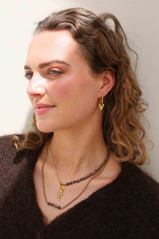 Solig gold connector necklace oval (5x6mm)