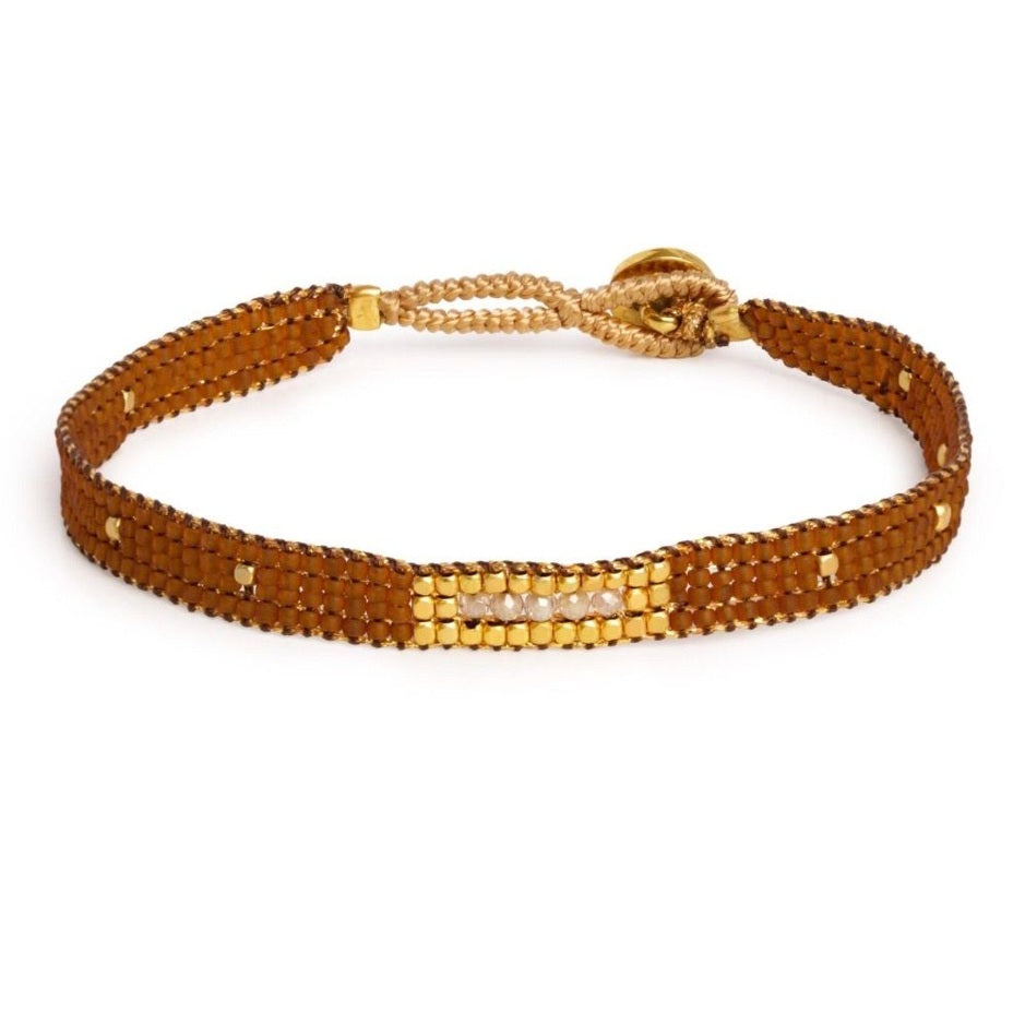 Ibu bracelet jill 5 stones brown