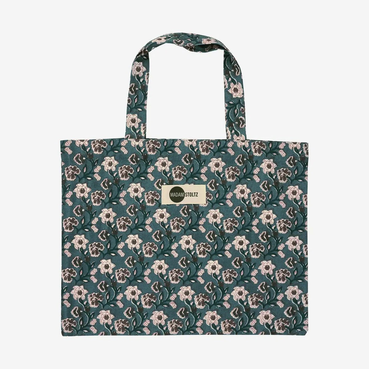 Madam stoltz printed tote bag47x40cm blue