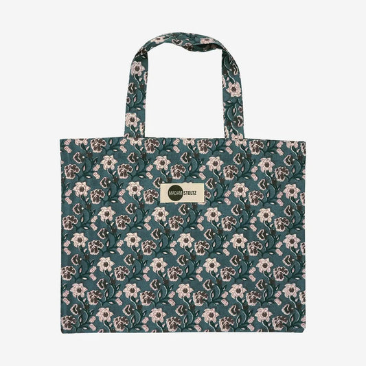 Madam stoltz printed tote bag47x40cm blue