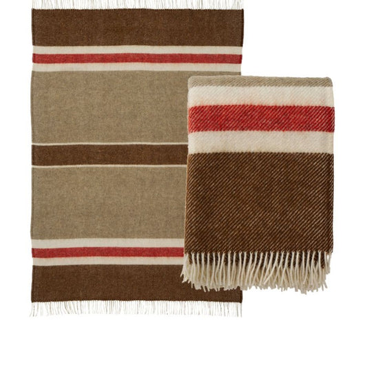 Klippan gotland stripe brown / beige 25% gotland 75% lambswool
