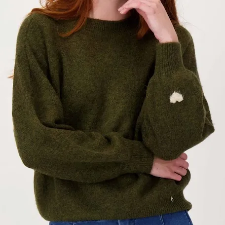 Zusss trui met hartje detail moss green