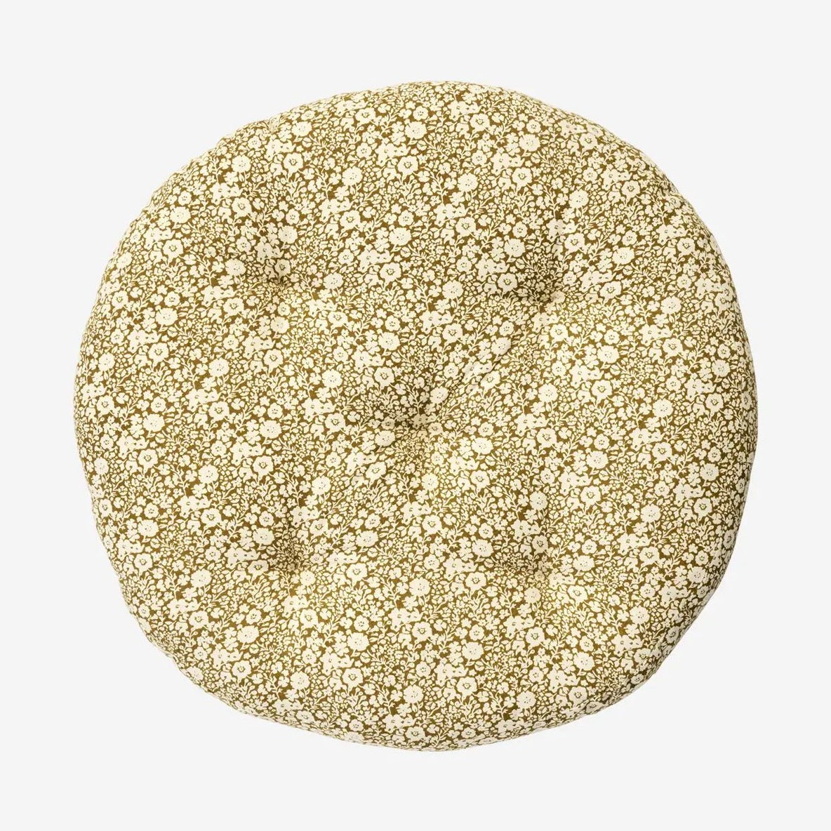 Madam stoltz round chair pad diameter 45cm caramel flower