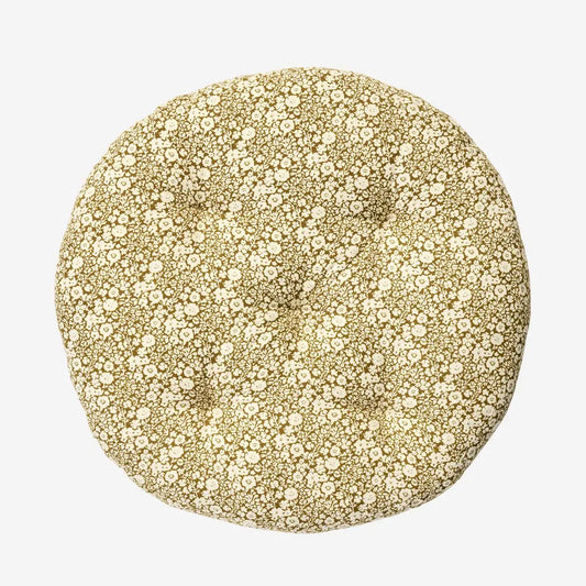 Madam stoltz round chair pad diameter 45cm caramel flower