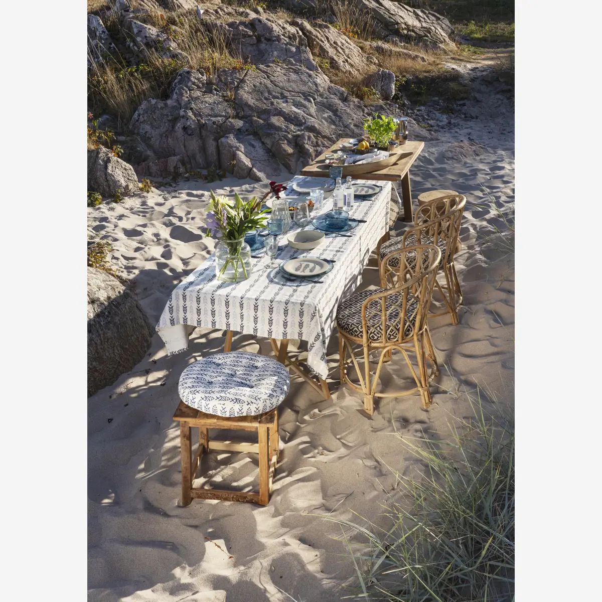 Madam stoltz printed cotton tablecloth Fish