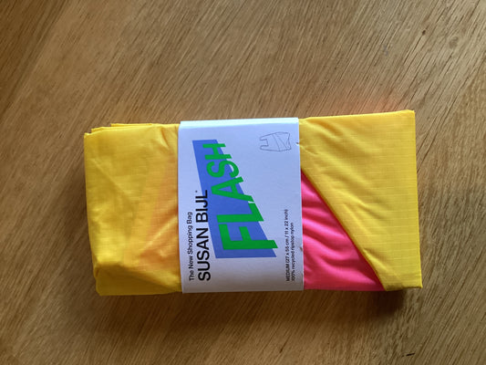 the new shopping bag tv yellow & fluo pink M