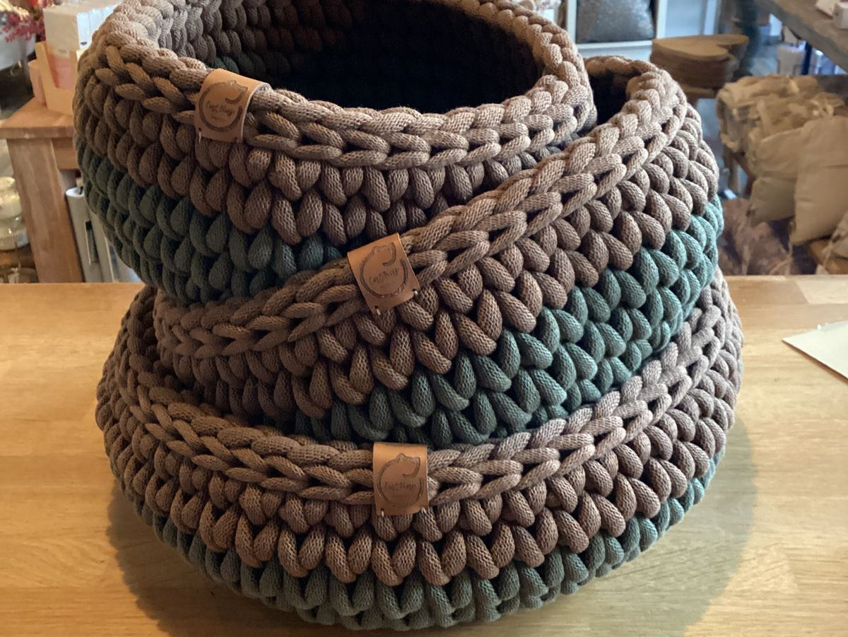 CatNapBasket Avocado/mokka maat L