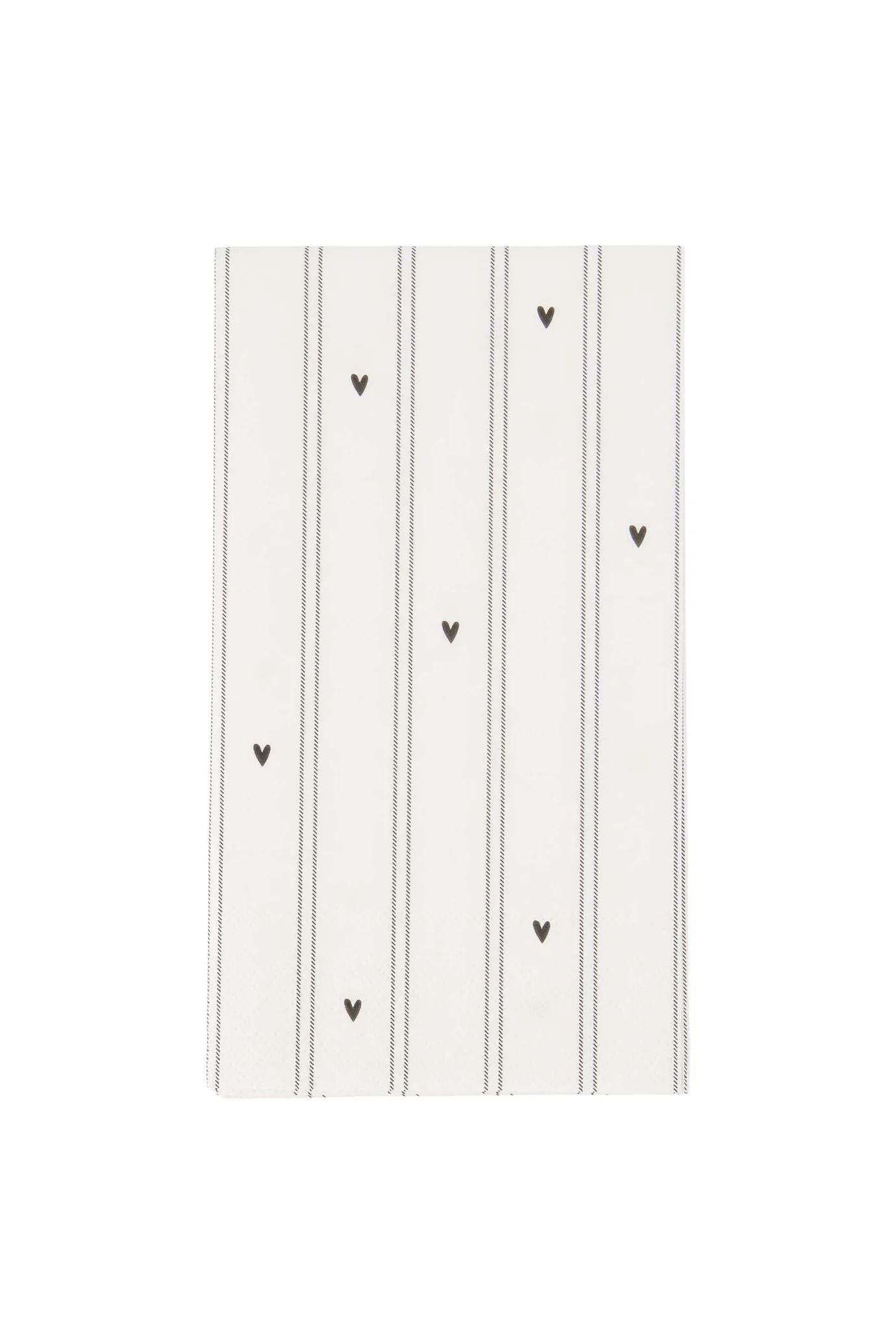 Zusss servetten rechthoek strepen hartjes white black one size