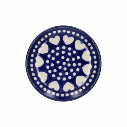 Teabag dish round blue Valentine 1262-0375E