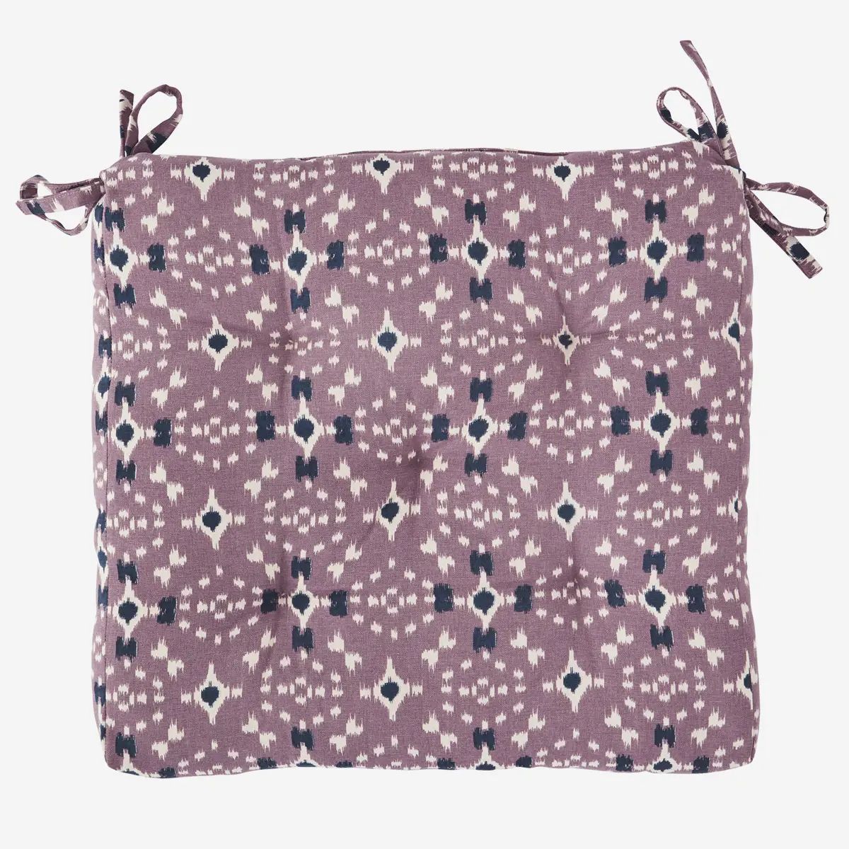 Madam stoltz printed cotton chair pad pink